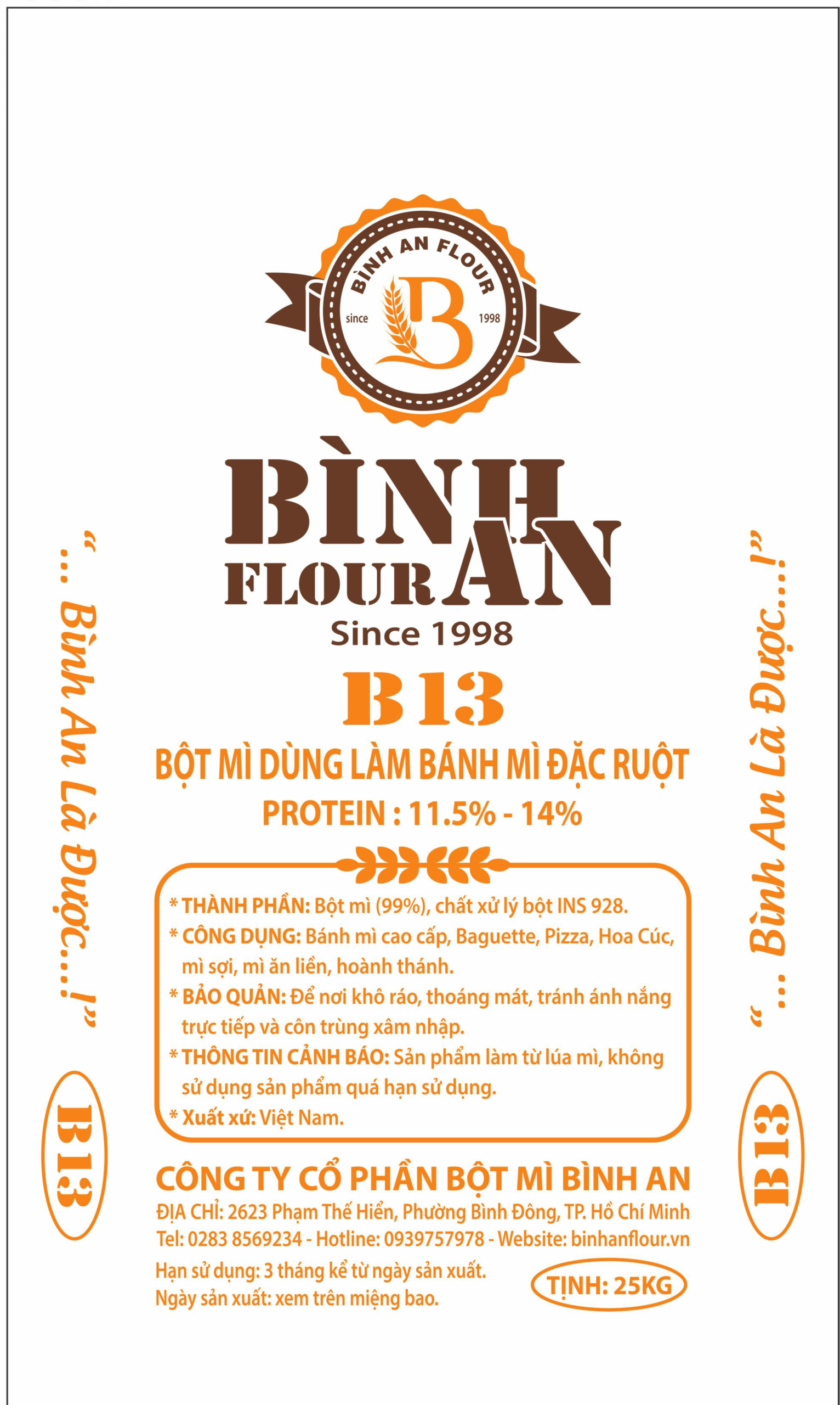 Bộ Nhận Diện Bột Mì Thương Hiệu Mới 6 BM BINH AN B13 25KG 1