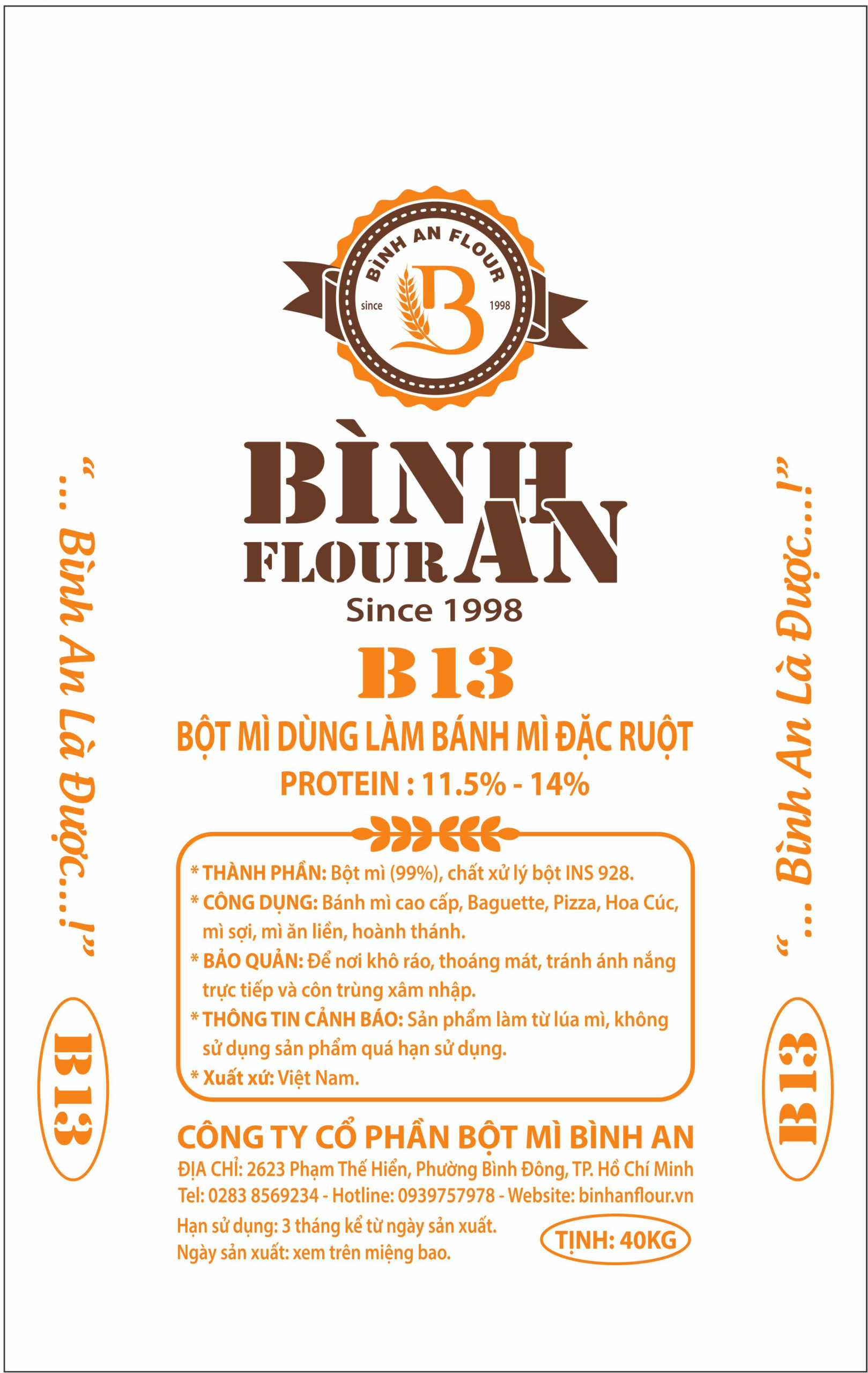 Bộ Nhận Diện Bột Mì Thương Hiệu Mới 7 BM BINH AN B13 40KG 1